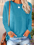 Women's Long Sleeve T-shirt Spring/Fall Pink Plain Printing Jersey Crew Neck Daily Going Out Casual Top