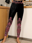 Halloween Women's Casual Slim Fit Leggings Pumpkin Pattern