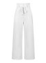 Women's  Elastic Waist H-Line Wide Leg Pants Daily Going Out Pants White Casual Split Joint Plain Spring/Fall Pants