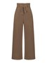 Women's  Elastic Waist H-Line Wide Leg Pants Daily Going Out Pants White Casual Split Joint Plain Spring/Fall Pants