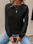 Women's Long Sleeve T-shirt Spring/Fall White Geometric Jacquard Crew Neck Raglan Sleeve Daily Going Out Vintage Top