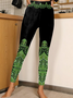 Halloween Women's Casual Slim Fit Leggings Pumpkin Pattern