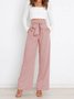 Women's  Elastic Waist H-Line Wide Leg Pants Daily Going Out Pants White Casual Split Joint Plain Spring/Fall Pants