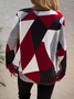 Women's Long Sleeve T-shirt Spring/Fall Red Geometric Printing Jersey Crew Neck Daily Going Out Casual Top