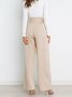 Women's  Elastic Waist H-Line Wide Leg Pants Daily Going Out Pants White Casual Split Joint Plain Spring/Fall Pants