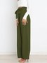 Women's  Elastic Waist H-Line Wide Leg Pants Daily Going Out Pants White Casual Split Joint Plain Spring/Fall Pants