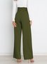 Women's  Elastic Waist H-Line Wide Leg Pants Daily Going Out Pants White Casual Split Joint Plain Spring/Fall Pants