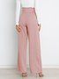 Women's  Elastic Waist H-Line Wide Leg Pants Daily Going Out Pants White Casual Split Joint Plain Spring/Fall Pants