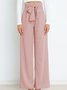 Women's  Elastic Waist H-Line Wide Leg Pants Daily Going Out Pants White Casual Split Joint Plain Spring/Fall Pants