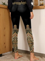 Halloween Women's Casual Slim Fit Leggings Pumpkin Pattern