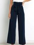 Women's  Elastic Waist H-Line Wide Leg Pants Daily Going Out Pants White Casual Split Joint Plain Spring/Fall Pants