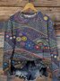 Text Letters Crew Neck Casual Sweatshirt