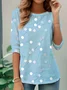 Regular Fit Long Sleeve Elegant T-Shirt With Simple And Fashionable Pattern