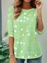 Regular Fit Long Sleeve Elegant T-Shirt With Simple And Fashionable Pattern