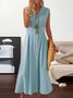 Urban Plain Shirt Collar Maxi Dress