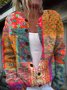 Women Peasant Floral Spring/Fall Micro-Elasticity Daily Buttons Regular H-Line Regular Cardigans