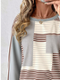 Regular Fit Long Sleeve Casual Sweatshirt Striped Colorblock Pattern