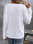 Women's Long Sleeve T-shirt Spring/Fall White Plain Embossed V Neck Dolman Sleeve Daily Going Out Vintage Top
