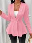 Women's Thickened New Jacquard Texture Single Pearl Button Slim Fit Long Sleeve Jacket