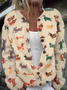 Animal Picture Knitted Peasant Cardigan