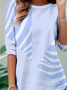 Regular Fit Long-Sleeved Casual T-Shirt With Striped Pattern
