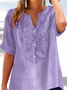 Women's Floral Print Casual Short Sleeve Shirt
