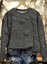 Casual Text Letters Crew Neck Sweatshirt