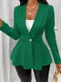 Women's Thickened New Jacquard Texture Single Pearl Button Slim Fit Long Sleeve Jacket