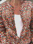 Women Peasant Floral Spring/Fall Micro-Elasticity Daily Buttons Regular H-Line Regular Cardigans