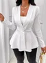 Women's Thickened New Jacquard Texture Single Pearl Button Slim Fit Long Sleeve Jacket