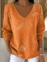 Casual Floral Sweater