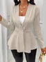 Women's Thickened New Jacquard Texture Single Pearl Button Slim Fit Long Sleeve Jacket