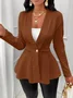 Women's Thickened New Jacquard Texture Single Pearl Button Slim Fit Long Sleeve Jacket