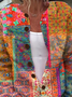 Women Peasant Floral Spring/Fall Micro-Elasticity Daily Buttons Regular H-Line Regular Cardigans