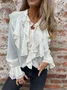 Cotton V Neck Casual Shirt