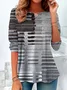 Crew Neck Vintage Cotton Plaid T-Shirt