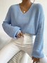 Casual Cotton V Neck Sweater