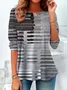 Crew Neck Vintage Cotton Plaid T-Shirt