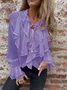 Cotton V Neck Casual Shirt