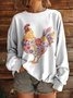 Women's Sweatshirt Floral Animal Pattern Casual Long Sleeve Crew Neck Top Street Daily Print