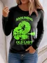 Halloween Women's T-Shirt Graphic Elegant Casual Long Sleeve Crew Neck Regular Top