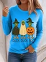 Halloween Women's T-Shirt Graphic Elegant Casual Long Sleeve Crew Neck Regular Top