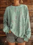 Women's Sweatshirt Gradient Pattern Casual Long Sleeve Crew Neck Top Street Daily Print