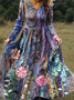 Women's Maxi Dress A-Line Skirt Holiday Casual Bohemian Beach Floral Pattern
