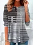 Crew Neck Vintage Cotton Plaid T-Shirt