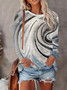 Women's Long Sleeve T-shirt Spring/Fall Gray Abstract Printing Jersey Crew Neck Daily Going Out Casual Top