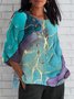 Women's Shirt Marble Daily Casual 3/4 Sleeve Round Neck Regular Top