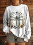 Women's Sweatshirt Animal Pattern Casual Long Sleeve Crew Neck Top Street Daily Print