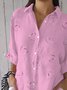 Women's Breast Awareness Print Casual Shirt