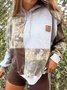 Split Joint Hoodie Casual Loose Sweatshirt